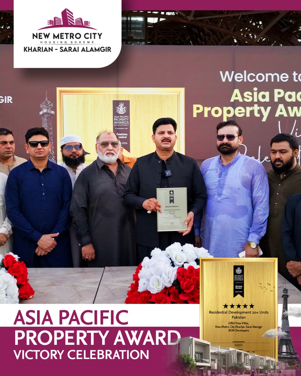 iamge 1: Victory at the Asia Pacific Property Awards for New Metro City Kharian – Sarai Alamgir